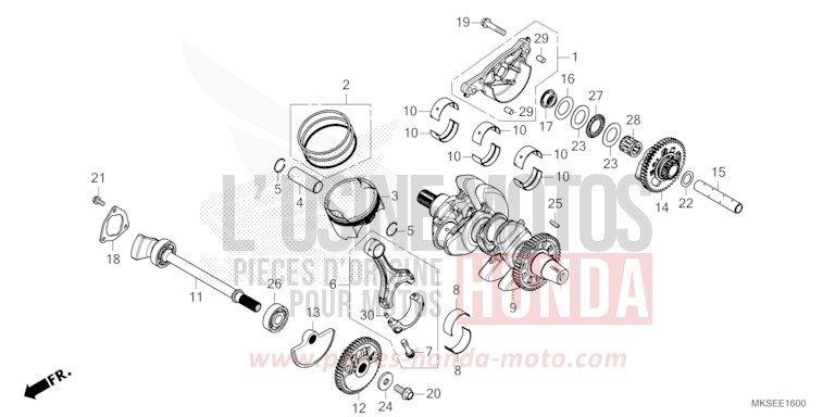 KURBELWELLE/KOLBEN von Africa Twin Mechanik DARKNESS BLACK METALLIC (NH463) von 2021